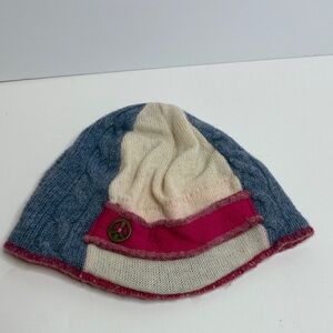 Xob Upcycled Trio Pink Blue Wool Visor Hat One Size